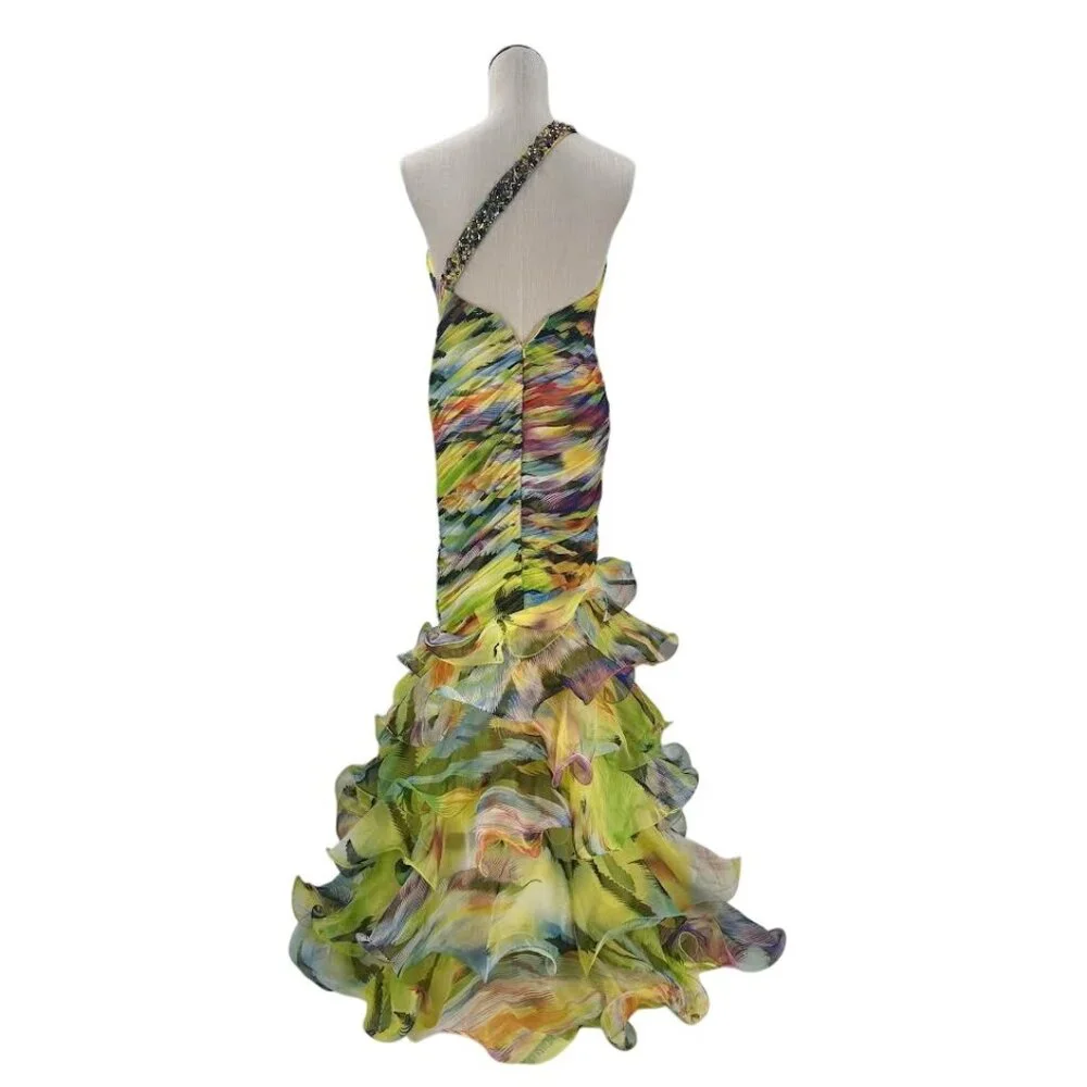 Alyce Designs Multicolor Yellow Jeweled Trumpet Dress - Picture 6 of 9
